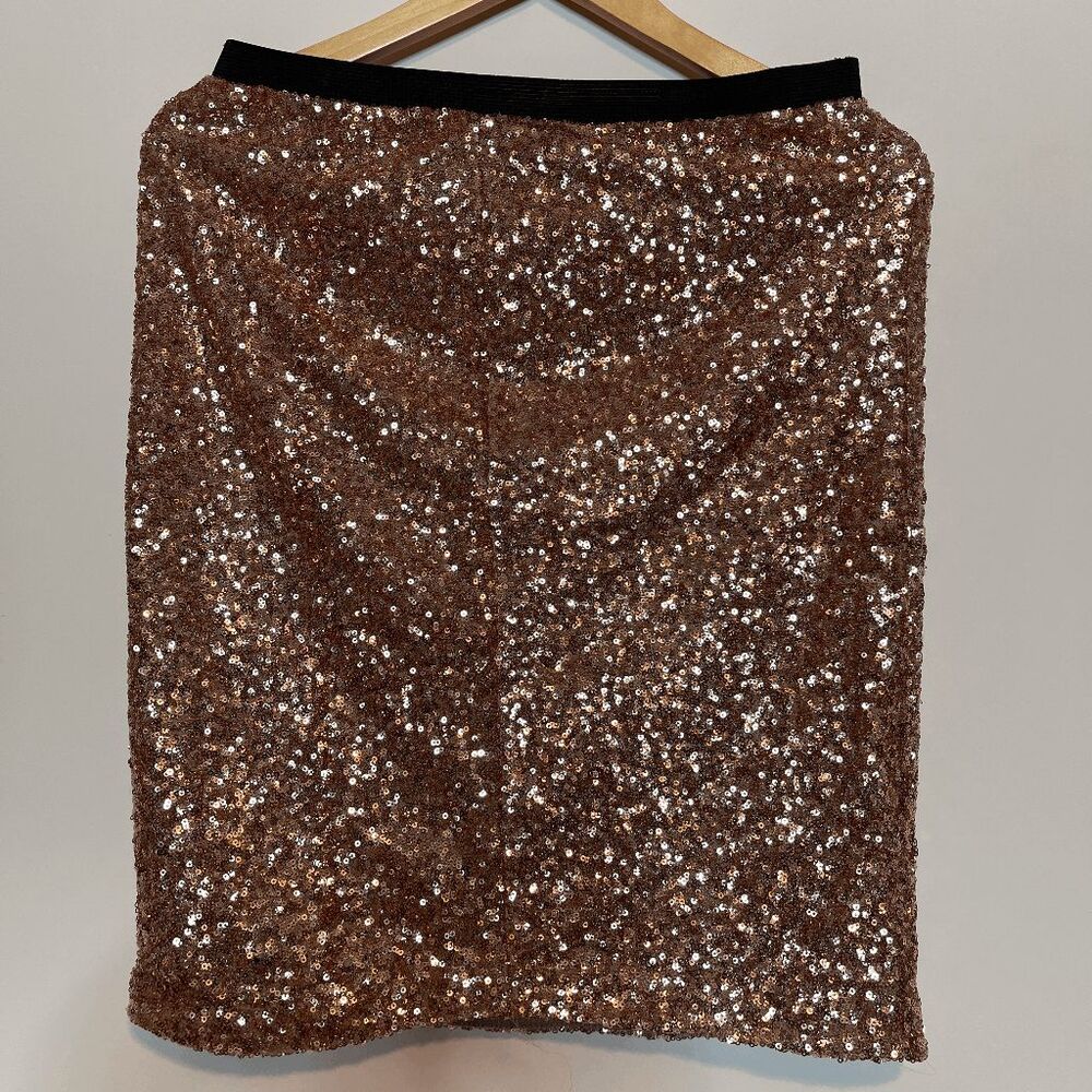 The Limited Champagne Sequin‎ Holiday NYE Skirt Size M